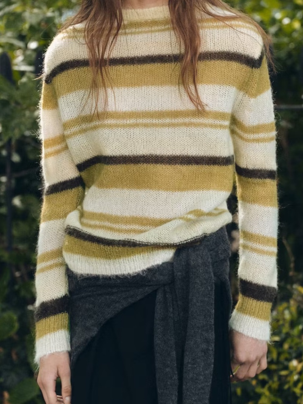Mango Striped Crewneck Sweater iTRANSPARENT ALPACA SWEATER 7822